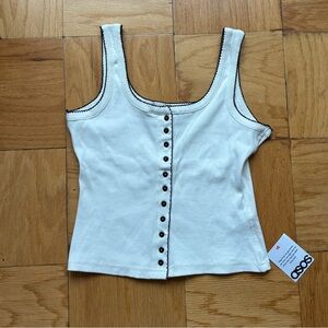 Asos White and Black Scoop Neck Tank Top